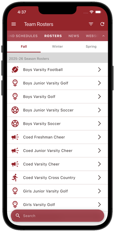 Team Rosters screenshot